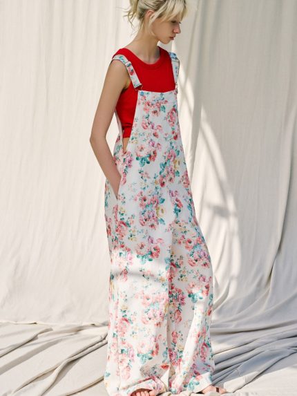 DOROTHEA FLORAL OVERALL - WHITE